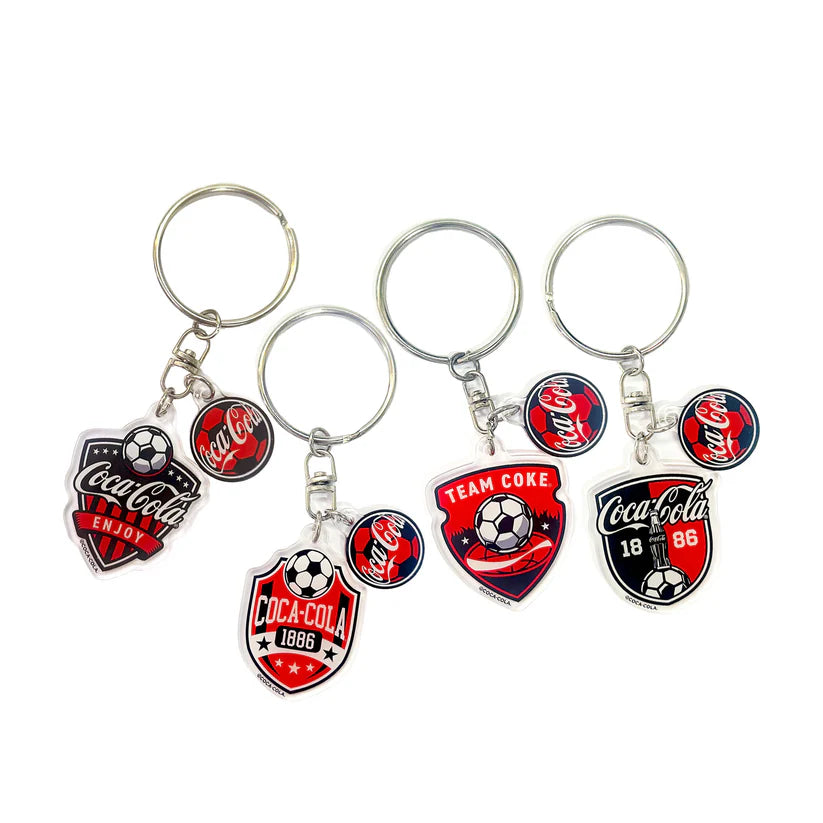 「コカ･コーラ」アクリルキーリング　フットボールシリーズ　全４種（サッカー）　