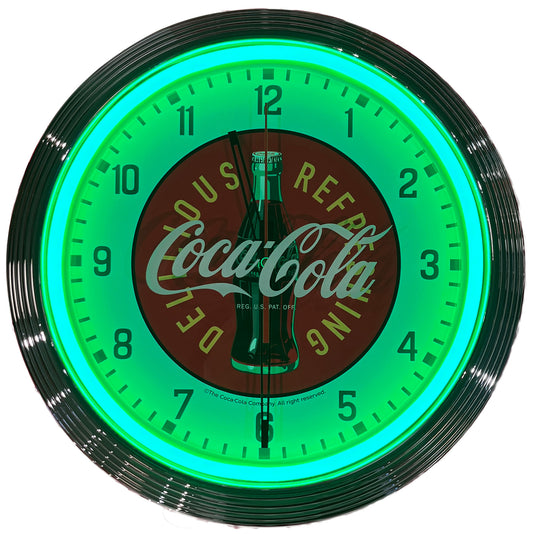 PJ-NC06　「コカ･コーラ」ネオネオンクロック（Green）