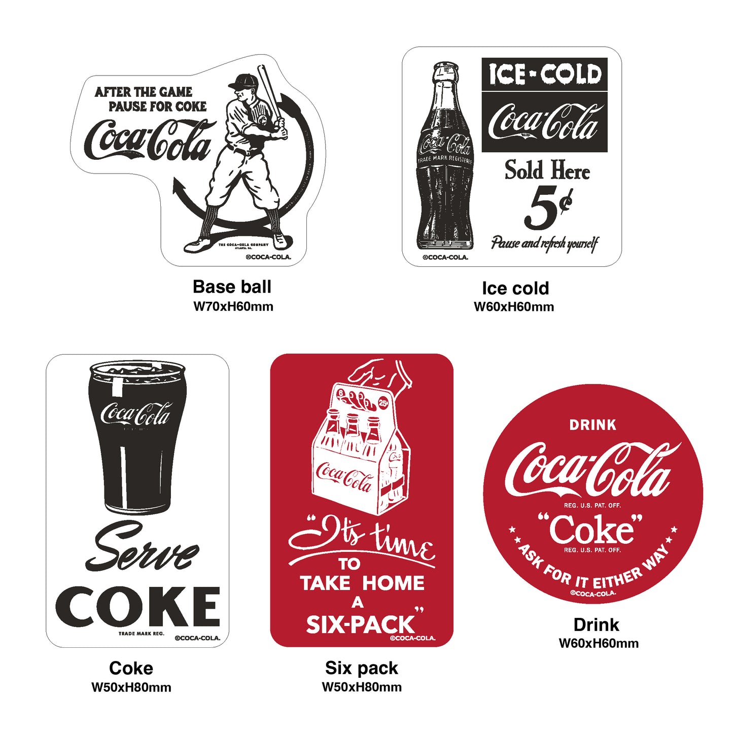 「コカ･コーラ」ステッカー　全19種